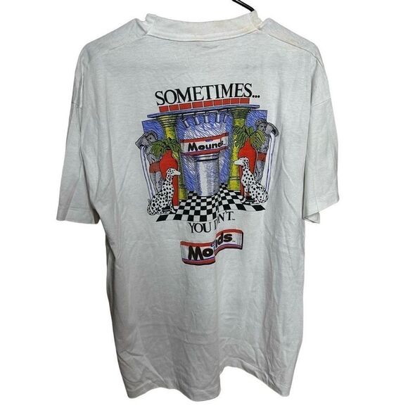 Vintage 90s Almond Joy Single Stitch T Shirt XL - Picture 2 of 3